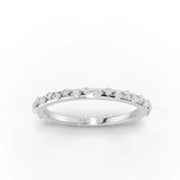 Twisted band diamond wrap ring white gold top view