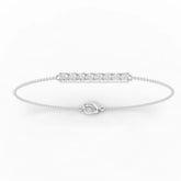 Diamond bar bracelet in white gold