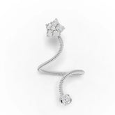 Spiral coil diamond ring white gold top view