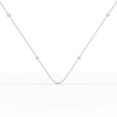 0.56 CT lab-grown diamond mixed cut necklace white gold front view