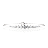 Gradient bezel diamond bracelet in white gold