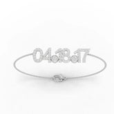 Custom date diamond bracelet in white gold