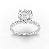 2.29 CT round lab-grown diamond ring white gold top view