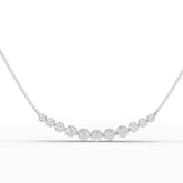 Wave diamond pendant in white gold