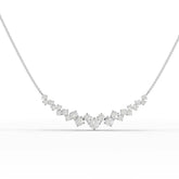 Graduated V diamond necklace in white gold