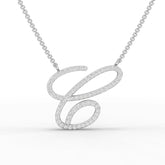 0.71 CT lab-grown diamond initial pendant in 18k gold with round diamond and pavé letter design