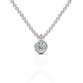 Round Lab-Grown Diamond Bezel Solitaire Pendant Necklace