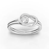 0.22 ct round lab-grown diamond solitaire ring with twist band and polished setting
