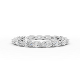 0.89 ct marquise lab diamond full eternity band with continuous marquise-cut diamonds in a sleek fine metal ring