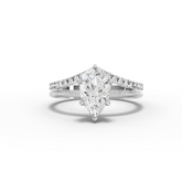 1.69 Ct Marquise Solitaire Set Lab Diamond Ring with Pavé Band 1.5 Ct Center