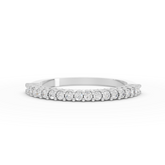 0.24 Ct Round Lab Diamond Scalloped Micro Prong Half Eternity Band