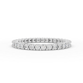 0.66 Ct Round Diamond Scalloped Half Eternity Wedding Band