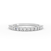 0.39 Ct Round Lab Diamond Shared Prong Half Eternity Wedding Band Ring