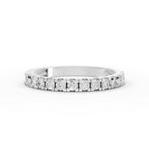 0.39 Ct Round Lab Diamond Channel Set Half Eternity Wedding Band Ring