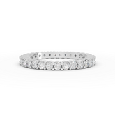 0.93 Ct Round Lab Diamond U-Prong Half Eternity Wedding Band Ring