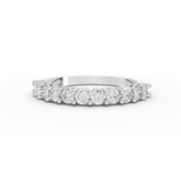 0.65 Ct Round Prong Set Lab Diamond Half Eternity Wedding Band