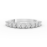 0.70 Ct Round Lab Diamond U-Prong Half Eternity Ring