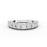 1.45 Ct Round Lab Diamond Baskets Setting Half Eternity Ring