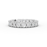 2.89 Ct Round Lab Diamond Baskets Setting Full Eternity Ring