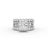 2.82 Ct Round Lab Diamond Double Row Eternity Ring Set 1.50 Ct Center