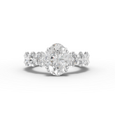 5.99 Ct Oval Solitaire with Eternity Band Lab Grown Diamond Ring
