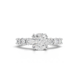 4.01 Ct Round Solitaire with Tapered Side Stones Lab Grown Diamond Ring