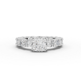 5.28 Ct Cushion Lab Diamond Full Eternity Ring 1.50 Ct Center