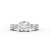 5.78 Ct Cushion Solitaire Graduated Eternity Lab Grown Diamond Ring
