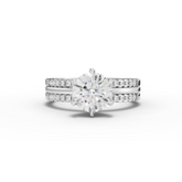 1.76 Ct Round Split Double Band Lab Grown Diamond Engagement Ring