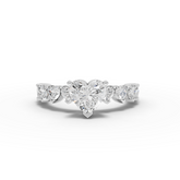 2.31 Ct Heart Cut Lab Grown Diamond Engagement Ring with Heart Side Stones