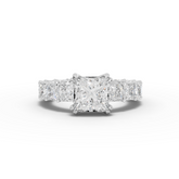 6.57 Ct Princess Cut Lab Grown Diamond Eternity Engagement Ring