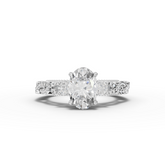 1.86 Ct Luxury Vintage Oval Diamond Engagement Ring with Twisted Pavé Band