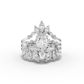1.88 Ct Vintage Marquise Lab Diamond Floral Halo Ring 1.00 Ct Center