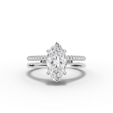 1.60 Ct Marquise Solitaire Lab Diamond Double Band Ring 1.50 Ct Center