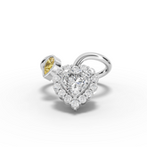 2.17 Ct Heart Lab Diamond Halo Statement Ring with Pear Diamond