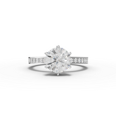 2.26 Ct Round Solitaire Lab Diamond Pavé Ring 1.50 Ct Center