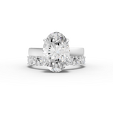 3.46 Ct Oval Diamond Engagement Ring Set Hidden Halo Pavé