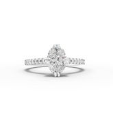 1.21 Ct Oval Diamond Engagement Ring Hidden Halo Pavé