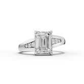 1.59 Ct Emerald Crossover Lab Diamond Pavé Band 1.5 Ct Center