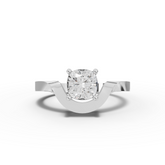 1.00 Ct Cushion Lab Diamond Wave Bypass Ring 1.00 Ct Center