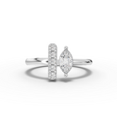 0.32 Ct Marquise Lab Diamond Accent Ring 0.25 Ct Center