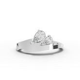 0.50 Ct Double Pear Toi et Moi Lab Diamond Ring