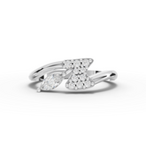 0.26 Ct Marquise Lab Diamond Ring with Cluster Bypass Design 0.15 Ct Center