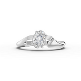 0.50 Ct Oval Solitaire Lab Diamond Ring with Bypass Band 0.50 Ct Center