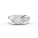 1.00 Ct Marquise solitaire Lab Diamond Crossover Ring 1.00 Ct Center