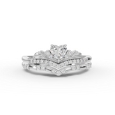 0.39 Ct Heart Lab Diamond Accent Ring Set 0.25 Ct Center