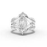 1.37 Ct Marquise Solitaire Lab Diamond Accent Split Band Set 1.00 Ct Center