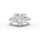 6.05 Ct Heart Shape Lab Grown Diamond Ring Hidden Halo Design