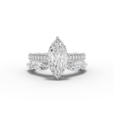 5.47 Ct Marquise Solitaire Lab Diamond Ring with Pavé Bands Set 2.50 Ct Center