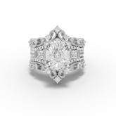 3.89 Ct Cushion Lab Diamond Halo Ring with Accent Set 3.00 Ct Center